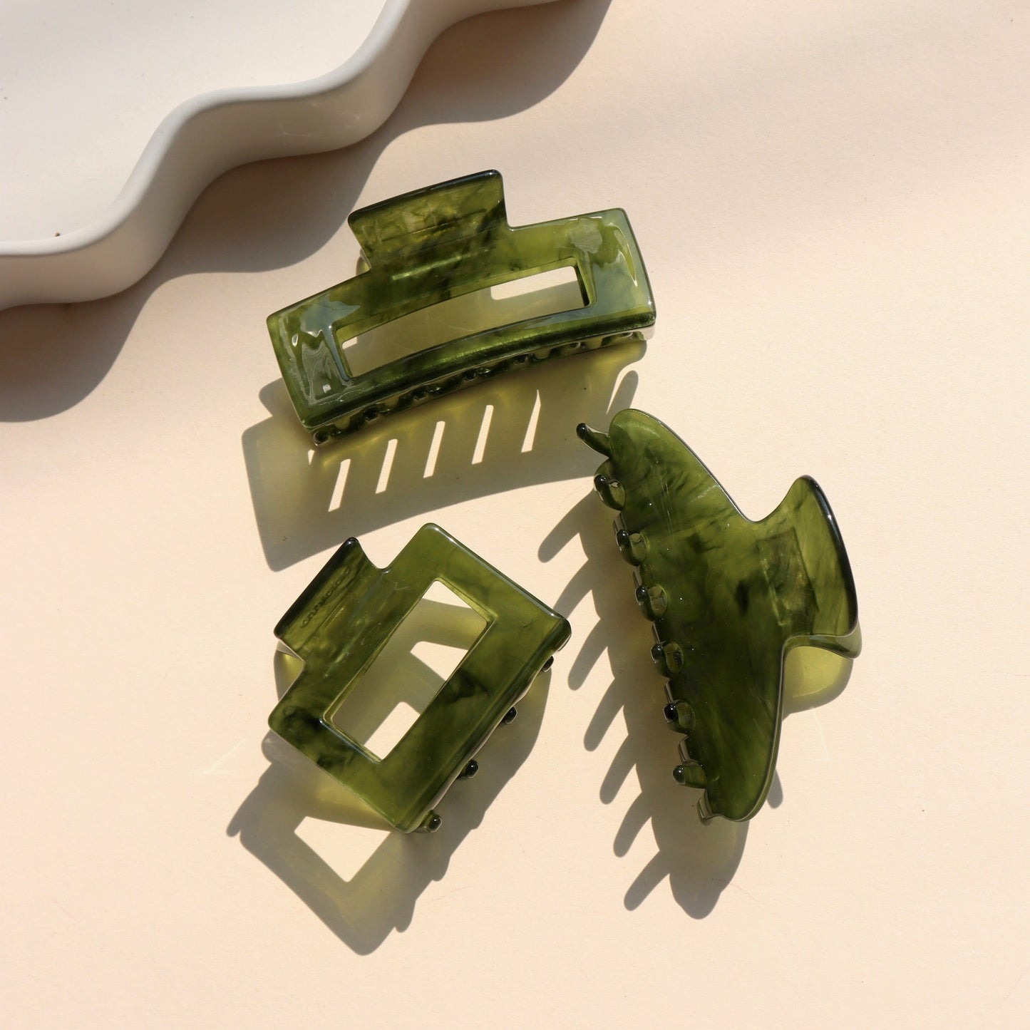 Jade Green Hair Claw Clips