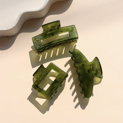 Jade Green Hair Claw Clips