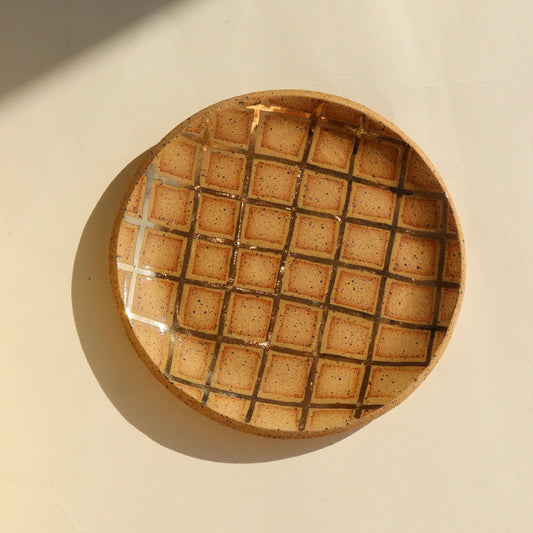 Golden plaid dish