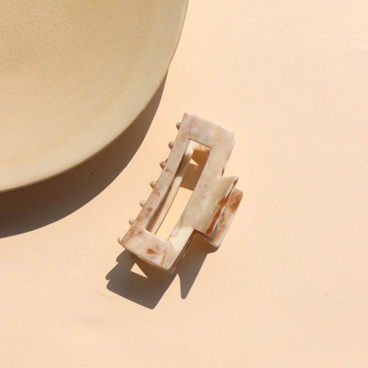Marbled Ivory Hair Claw Clips