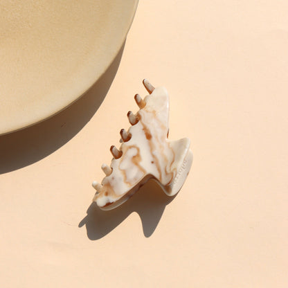 Marbled Ivory Hair Claw Clips